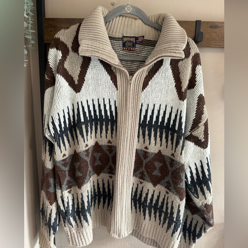 Cozy Earth-Tone Zip-Up “old man” zip up Sweater